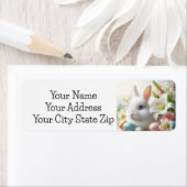 イースターバニー、卵と花 ラベル (インサイチュ)