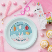 イースターバニー、卵、ニンジン&レディーバグ切り抜き紙 ペーパープレート (パーティー)