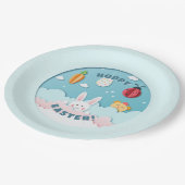 イースターバニー、卵、ニンジン&レディーバグ切り抜き紙 ペーパープレート (アングル)