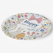 イースターバニー、卵、リース ペーパープレート (アングル)