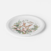 イースターバニー、卵、リース ペーパープレート (アングル)