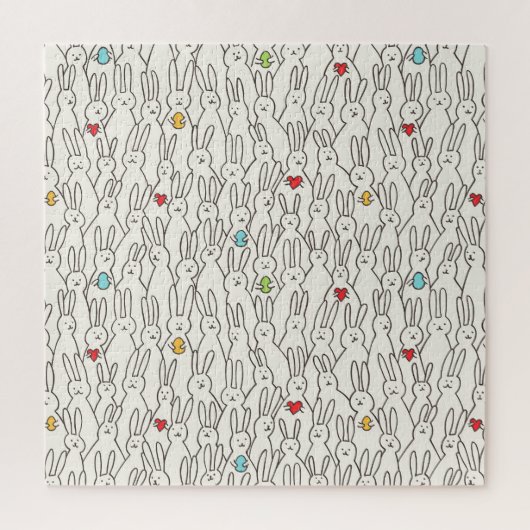 イースターバニー：喜ばしいシームレスなおもしろい。 ジグソーパズル (縦)