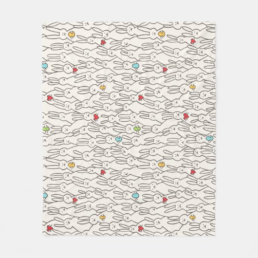 イースターバニー:喜ばしいシームレスなおもしろい。 フリースブランケット (正面)