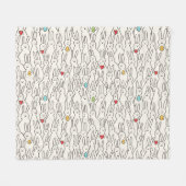 イースターバニー:喜ばしいシームレスなおもしろい。 フリースブランケット (正面(横))