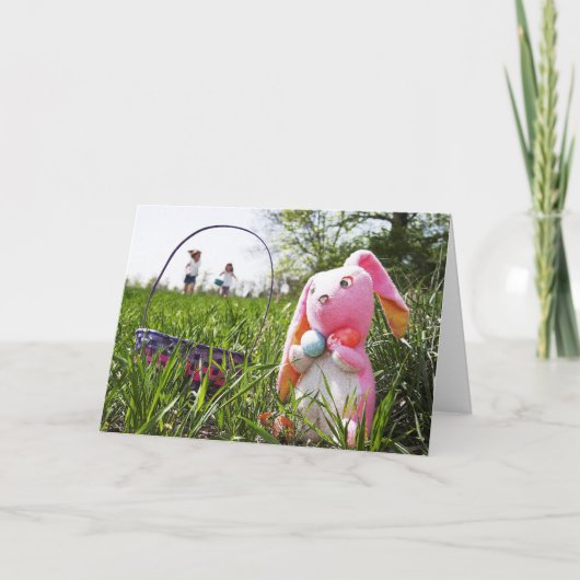 イースターバニー,子どものイースターカードに捕まる シーズンカード (正面)