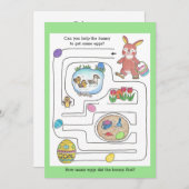 イースターバニー　子供用　迷路&ぬりえ　 シーズンカード (正面/裏面)