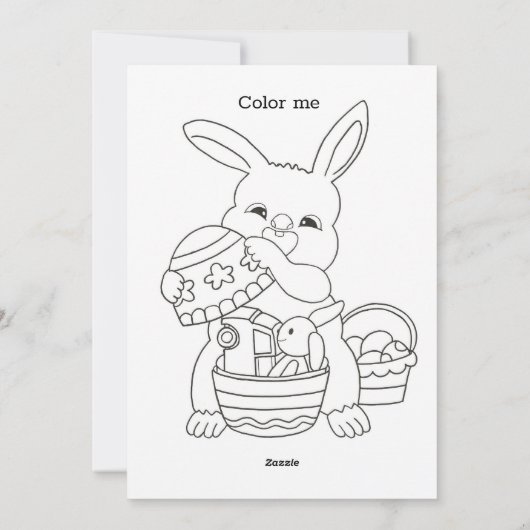 イースターバニー　子供用　迷路&ぬりえ　 シーズンカード (裏面)