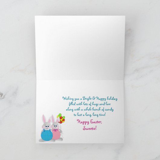 イースターバニー – 孫娘 – おもしろい シーズンカード (内部)