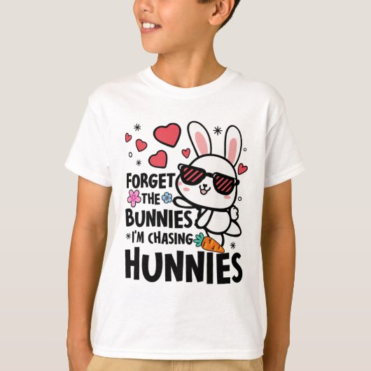 イースターバニー 忘れて 俺はハニーに夢中なんだ Tシャツ (正面)