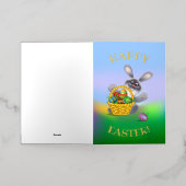 イースターバニー 箔グリーティングカード (外側レイダウン)
