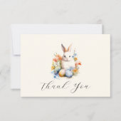 イースターバニー |赤ちゃんシャワー |カスタム サンキューカード (正面)