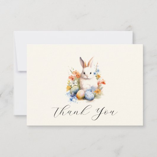 イースターバニー |赤ちゃんシャワー |カスタム サンキューカード (正面)