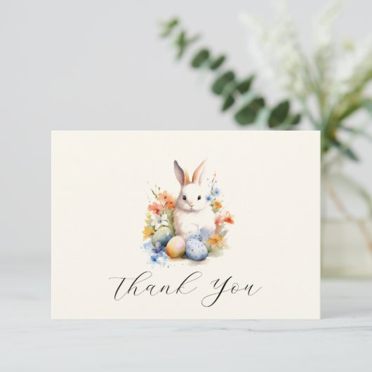 イースターバニー |赤ちゃんシャワー |カスタム サンキューカード (スタンド正面)