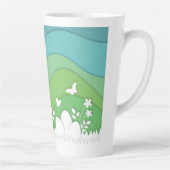 イースターバニー、隠された卵の春自然 カフェラテマグ (右)