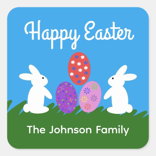 イースターバニー#2シール スクエアシール (正面)