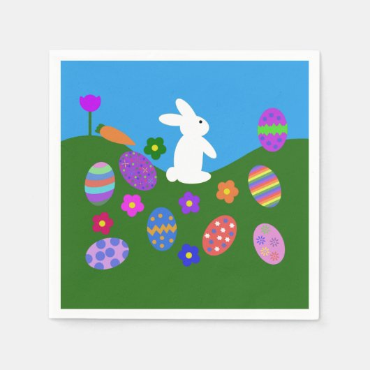 イースターバニー#3ナプキンス スタンダードカクテルナプキン (正面)