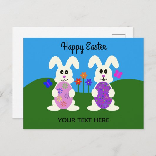 イースターバニー#5はがき ポストカード (正面/裏面)