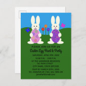 イースターバニー#7招待状はがき インビテーションポストカード (正面/裏面)