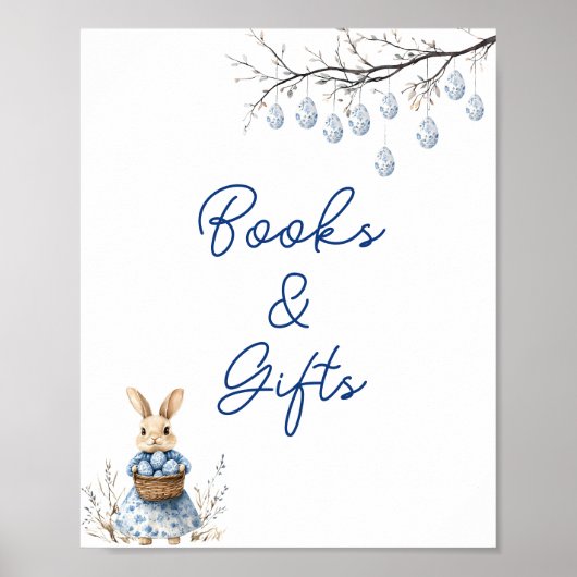 イースターバニーChinoiserieベビーシャワーブック&ギフト ポスター (正面)