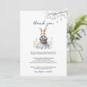 イースターバニーChinoiserieベビーシャワー サンキューカード (スタンド正面)