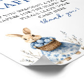 イースターバニーChinoiseryベビーシャワーオムツラッフル ポスター (角)