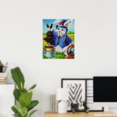 イースターバニーDipsウサギinチョコレートアート16x20 ポスター (ホームオフィス)