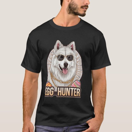 イースターバニーSamoyed卵ハンタードッグ恋人 Tシャツ (正面)