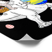 イースターバニーTレックス恐竜おもしろい卵ボーイズG ポスター (角)