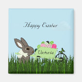 イースターバニーwウィーバーロウの卵の冷蔵庫 マグネット (正面)