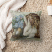 イースターバニ色彩の鮮やかーの色の卵の忘れバスケット クッション (ブランケット)