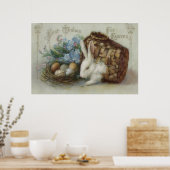 イースターバニ色彩の鮮やかーの色の卵の忘れバスケット ポスター (キッチン)