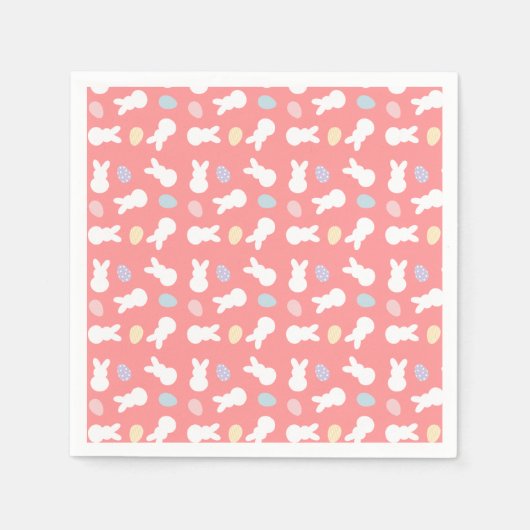 イースターバニ飾ーの卵パターン スタンダードカクテルナプキン (正面)