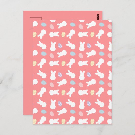イースターバニ飾ーの卵パターン ポストカード (正面/裏面)