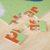 イースターバニ飾ーエッグのパーソナライズ名 ジグソーパズル (側面)