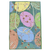 イースターバラエッグオンブルーグリーンラッピング紙 ミディアムペーパーバッグ