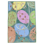 イースターバラエッグオンブルーグリーンラッピング紙 ミディアムペーパーバッグ (裏面)