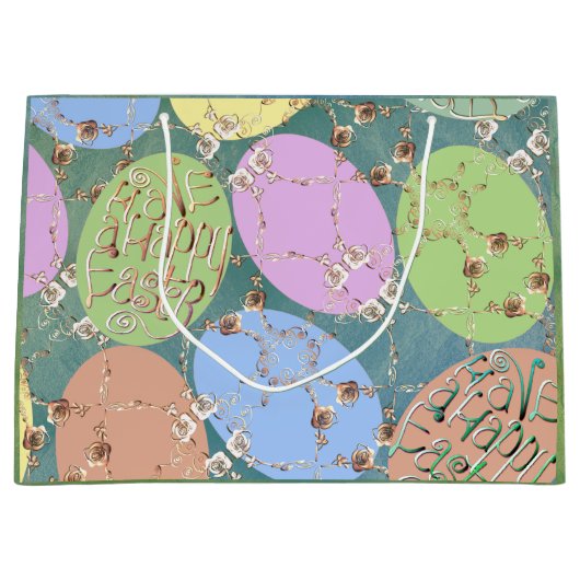 イースターバラエッグオンブルーグリーン ラージペーパーバッグ (正面)