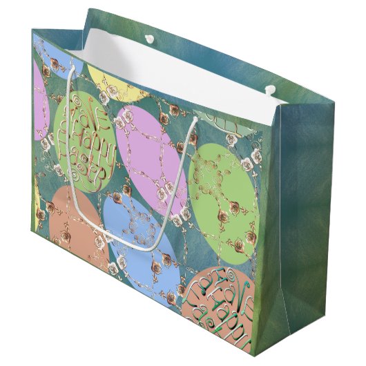イースターバラエッグオンブルーグリーン ラージペーパーバッグ (正面アングル)
