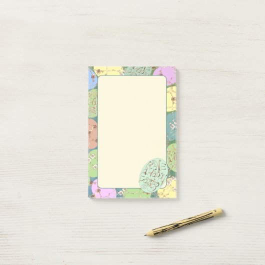 イースターバラ卵の文房具 ポストイット (デスク上)