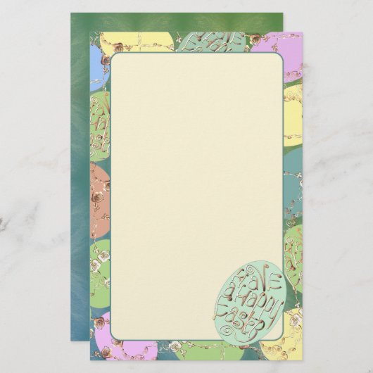 イースターバラ卵の文房具 便箋 (正面/裏面)