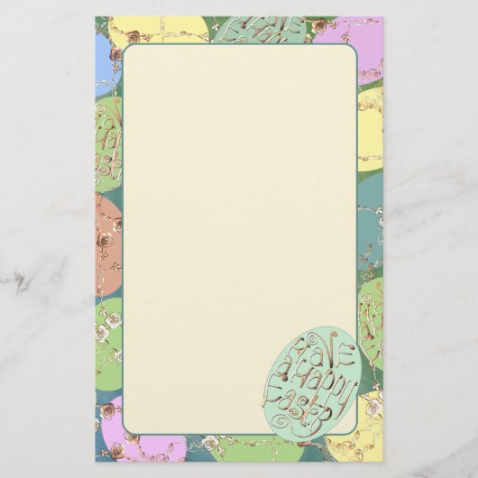 イースターバラ卵の文房具 便箋 (正面)