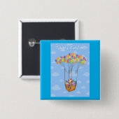 イースターバルーンバスケット(卵カラフル付) 缶バッジ (正面&裏面)