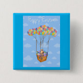 イースターバルーンバスケット(卵カラフル付) 缶バッジ (正面)