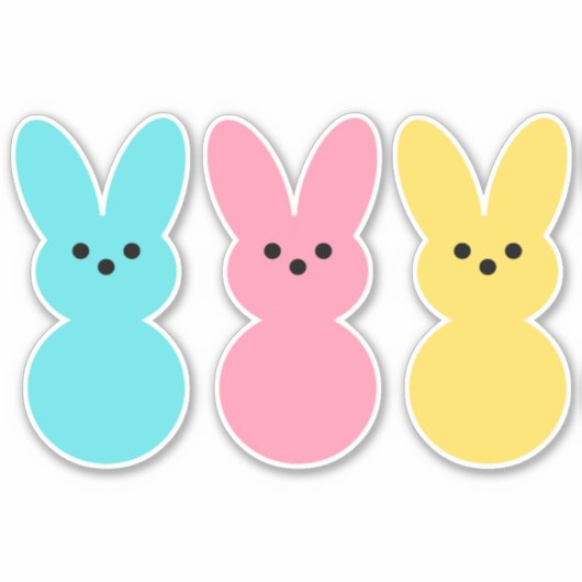 イースターバンニポップ・アートのーズカラーカスタムカットビニールステッカー シール (正面)