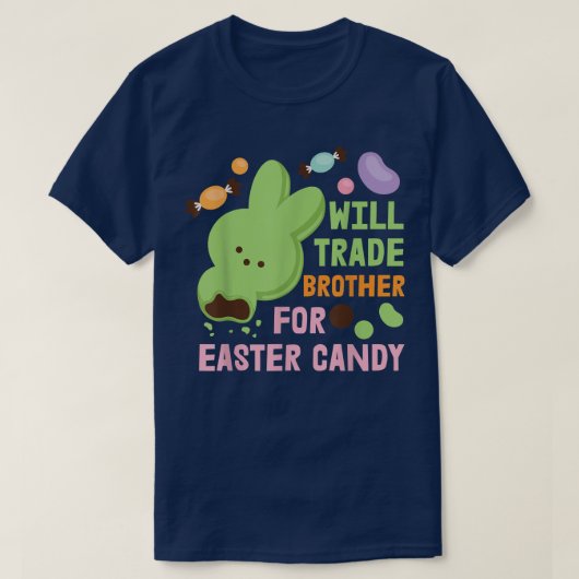 イースターバーゲンはイースターキャンディのために兄弟を交換する Tシャツ (デザイン正面)
