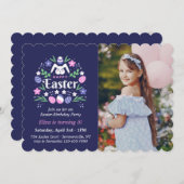 イースターバースデーパーティフォト招待状 招待状 (正面/裏面)