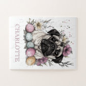 イースターパグかわいい犬 ジグソーパズル (横)