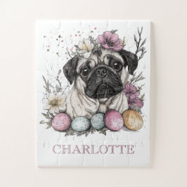 イースターパグかわいい犬 ジグソーパズル