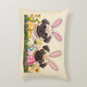 イースターパグドッグズバニー耳 アクセントクッション (裏面(縦))