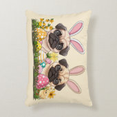 イースターパグドッグズバニー耳 アクセントクッション (正面(垂直))